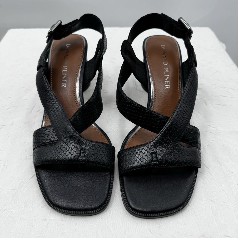 Donald Pliner Vlora Embossed Snake Leather Sandal Heels Size 7.5 MSRP $238